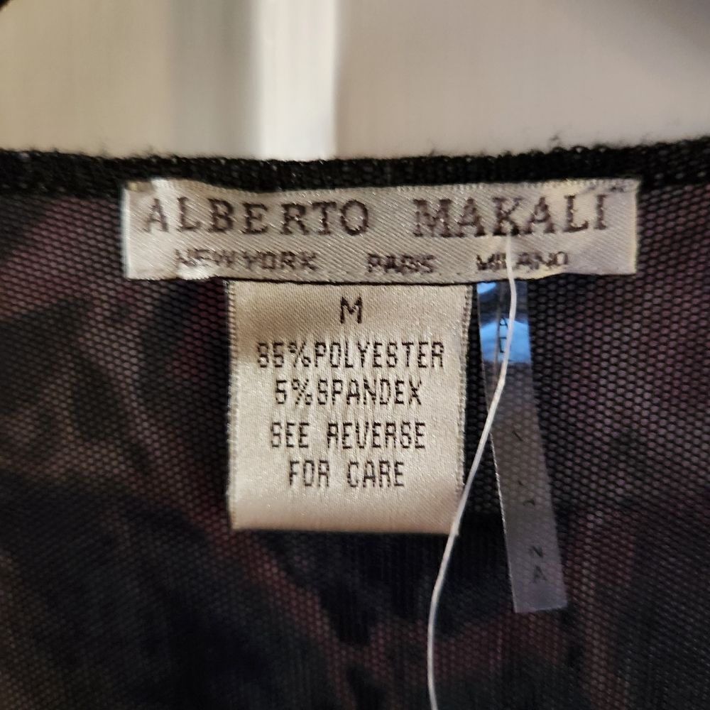 Alberto Makali Open Front Cardigan Overlay Patterned Top Size Medium - Picture 6 of 7